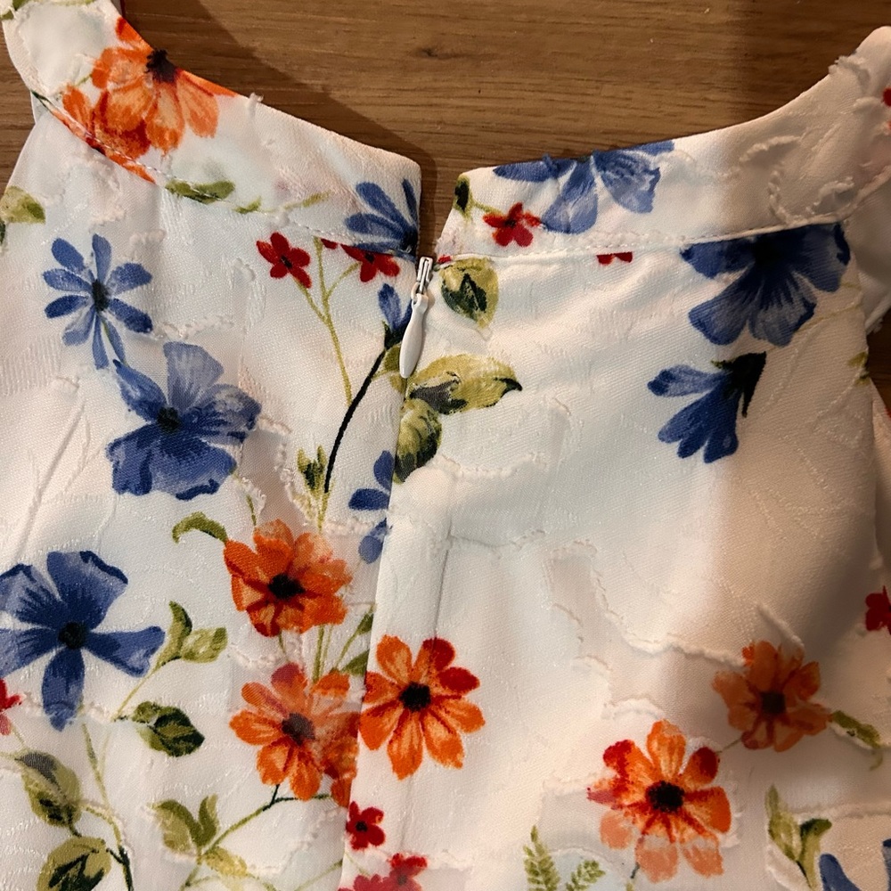 Elle Floral Halter Midi Dress – Size Small - Ruffle Hem-Removable Belt - Picture 7 of 7